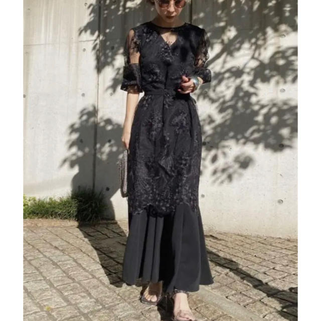 Ameri VINTAGE(アメリヴィンテージ)の新品 Ameri vintage 3WAY LAYERED LACE DRESS レディースのワンピース(ロングワンピース/マキシワンピース)の商品写真