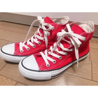 コンバース(CONVERSE)のコンバース　ハイカットスニーカー　赤　22.5(スニーカー)