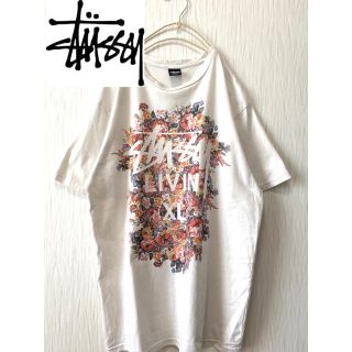 ステューシー(STUSSY)のSTUSSY ホワイト花柄デザインTシャツ フォロー割実施中！！(Tシャツ/カットソー(半袖/袖なし))