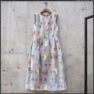 フランシュリッペ(franche lippee)の【新品タグ付】フランシュリッペ　うさぎのペイントワンピース(ミルク)(ロングワンピース/マキシワンピース)