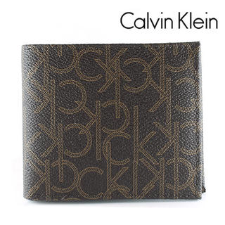 カルバンクライン(Calvin Klein)の新品 カルバンクライン 二つ折り財布 メンズ ブラウン レザー 79463BR(折り財布)