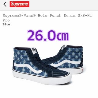 シュプリーム(Supreme)の【新品】Supreme Vans Hole Punch Denim Sk8 Hi(スニーカー)