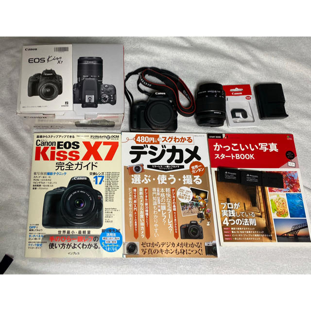 Canon(キヤノン)のcanon eos kiss x7 初心者にオススメセット スマホ/家電/カメラのカメラ(デジタル一眼)の商品写真