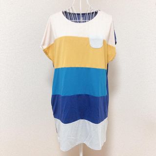 グラニフ(Design Tshirts Store graniph)の【送料込★美品】 グラニフ Tシャツ チュニック 配色ボーダー(チュニック)