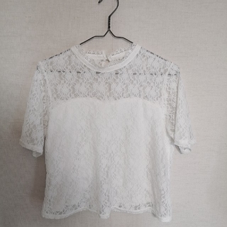 グレイル(GRL)のGRL 透かし編み半袖トップス　ホワイト(Tシャツ(半袖/袖なし))