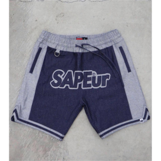 パンツSAPEur サプール denim shorts デニムバスケットショーツ L