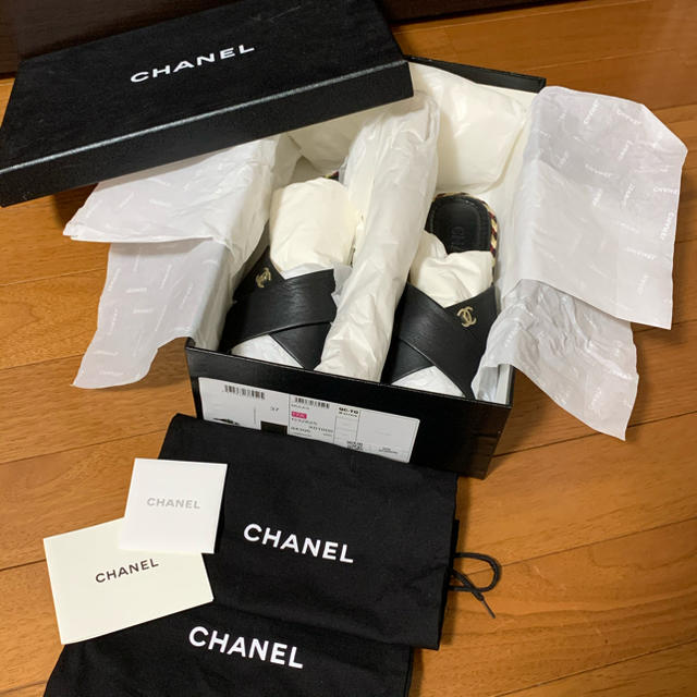 CHANEL シャネル サンダル ブラック 37