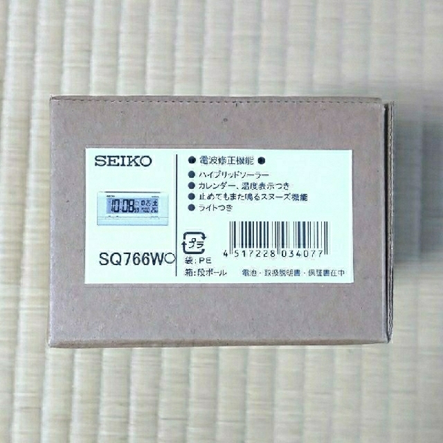 SEIKO(セイコー)の卓上目覚まし電波時計 SEIKO SQ766W 未開封品 インテリア/住まい/日用品のインテリア小物(置時計)の商品写真
