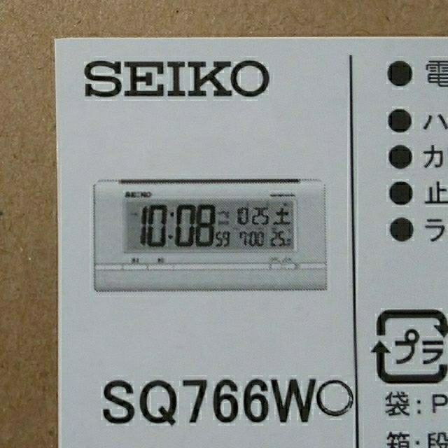 SEIKO(セイコー)の卓上目覚まし電波時計 SEIKO SQ766W 未開封品 インテリア/住まい/日用品のインテリア小物(置時計)の商品写真