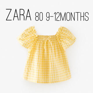 ザラキッズ(ZARA KIDS)のZARA ザラ ベビー キッズ ギンガムチェック柄シャツ 80 size(シャツ/カットソー)