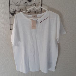 サマンサモスモス(SM2)のSamansa Mos2  新品、未使用　ｽﾗﾌﾞ刺繍VネックTシャツ(Tシャツ(半袖/袖なし))