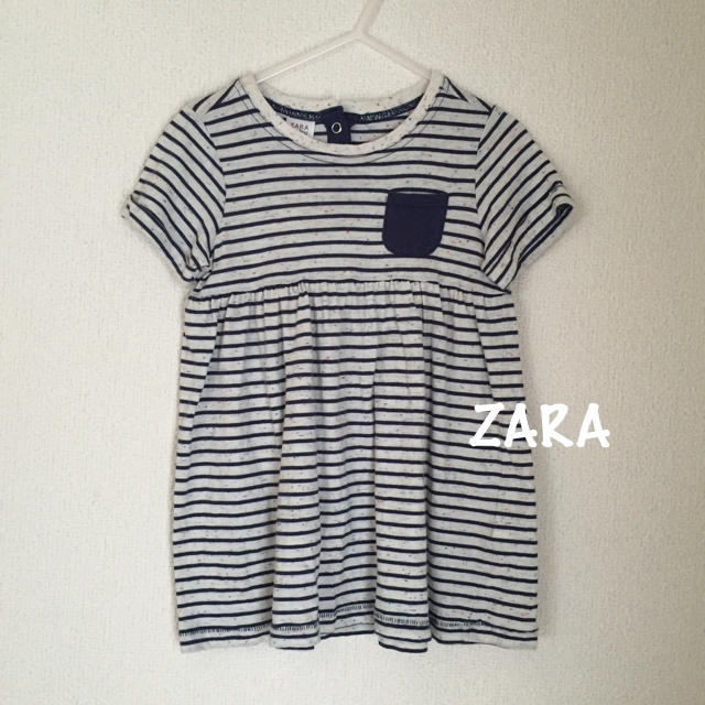 ZARA KIDS(ザラキッズ)のZARA / ボーダーワンピース94 キッズ/ベビー/マタニティのキッズ服女の子用(90cm~)(ワンピース)の商品写真