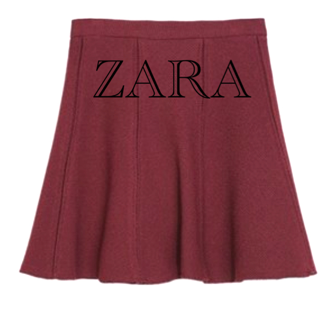 ZARA(ザラ)の[衣類]ZARA ミニ丈フレアスカート バーガンディ レディースのスカート(ミニスカート)の商品写真