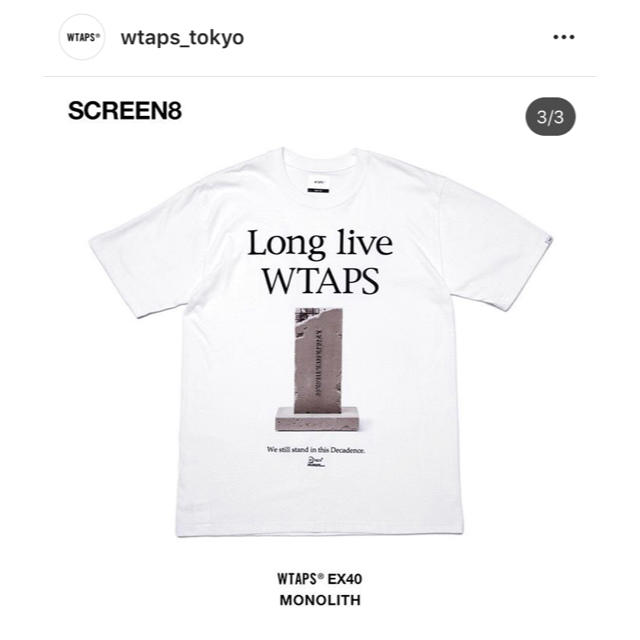 WTAPS 20SS MONOLITH XL 商品未使用 未開封Tシャツ/カットソー(半袖/袖なし)