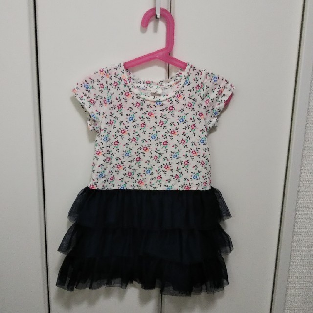 GAP Kids(ギャップキッズ)のGAP 100 花柄 チュール ドッキング  ワンピース キッズ/ベビー/マタニティのキッズ服女の子用(90cm~)(ワンピース)の商品写真