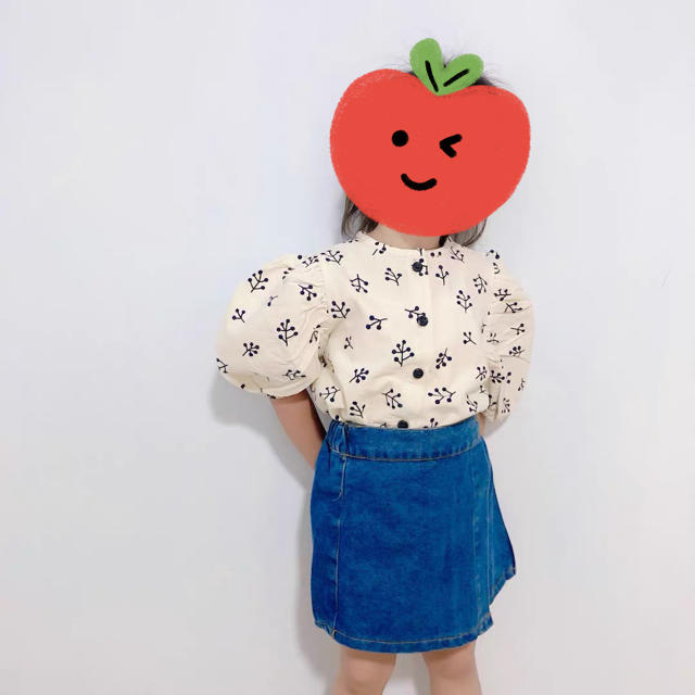 新品　女の子　コットン　パフスリーブ　Tシャツ／カットソー キッズ/ベビー/マタニティのキッズ服女の子用(90cm~)(Tシャツ/カットソー)の商品写真