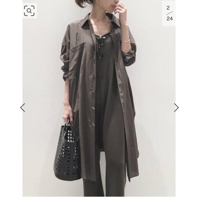 L'Appartement DEUXIEME CLASSE(アパルトモンドゥーズィエムクラス)のL'Appartement Satin Oversize シャツ レディースのトップス(シャツ/ブラウス(長袖/七分))の商品写真