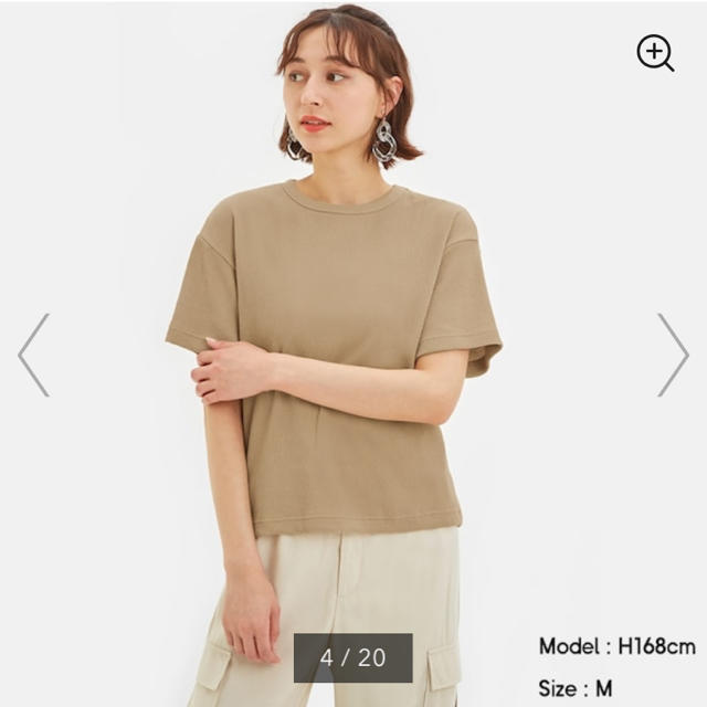 GU(ジーユー)のGU ワッフルT (半袖) レディースのトップス(Tシャツ(半袖/袖なし))の商品写真