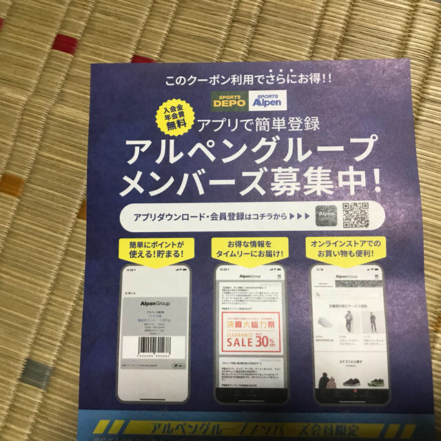 12月末まで有効!アルペン デポ全店で使える 還元券 10%還元かける5枚
