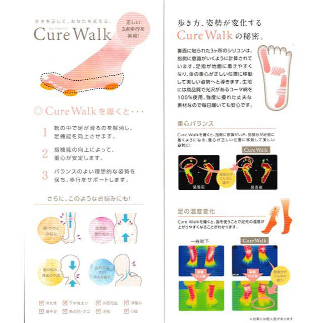 新品未開封◆Cure Walk キュアウォーク 美脚 美姿勢 矯正 靴下 レディースのレッグウェア(ソックス)の商品写真