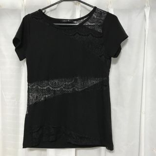 イング(INGNI)のイング INGNI黒レース透けトップスTシャツ重ね着インナー半袖(Tシャツ(半袖/袖なし))