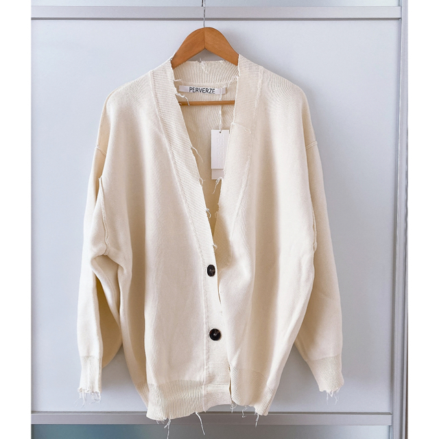 perverze Crash Midi Cardigan / White レディースのトップス(カーディガン)の商品写真