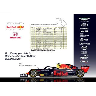 F1イラスト☆70周年記念GP優勝☆フェルスタッペン☆レッドブル ホンダ