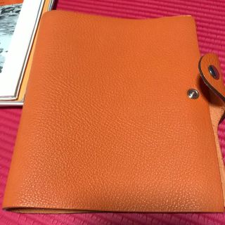 エルメス(Hermes)のエルメス  PM ユリス　オレンジ　手帳　ノートカバー(手帳)