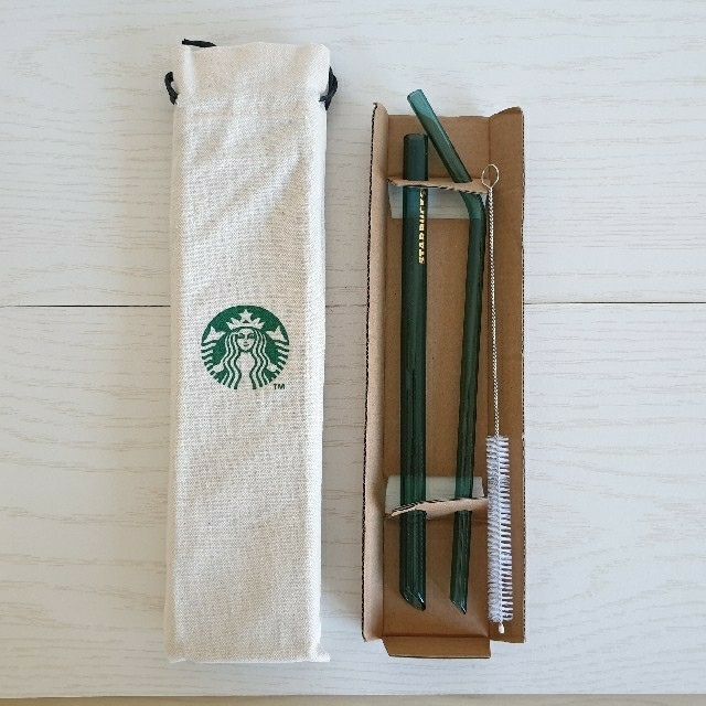 Starbucks Coffee(スターバックスコーヒー)の【台湾スターバックス限定】スタバ ガラスストロー 緑色 マイストロー インテリア/住まい/日用品のキッチン/食器(食器)の商品写真