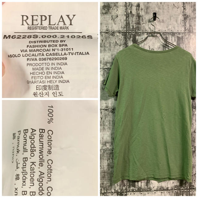 Replay(リプレイ)のREPLAY T-shirt スプレーペイント　リプレイ　Tシャツ 刺繍ロゴ メンズのトップス(Tシャツ/カットソー(半袖/袖なし))の商品写真