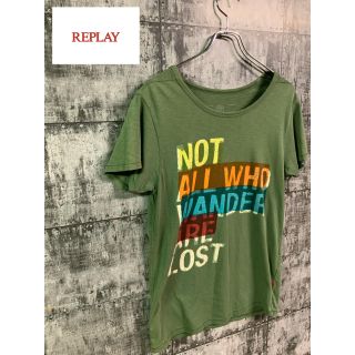 リプレイ(Replay)のREPLAY T-shirt スプレーペイント　リプレイ　Tシャツ 刺繍ロゴ(Tシャツ/カットソー(半袖/袖なし))