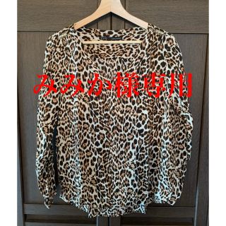 ザラ(ZARA)のZARA レオパード柄スダッズ付きブラウス ヒョウ柄(シャツ/ブラウス(長袖/七分))