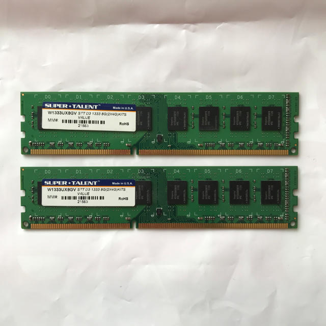 【ジャンク品】メモリDDR3 PC3-10600 4G×2枚 スマホ/家電/カメラのPC/タブレット(PCパーツ)の商品写真