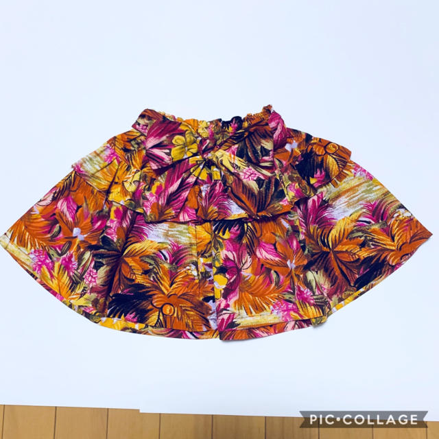 ☆後リボン ティアードスカート☆110cm(^^) キッズ/ベビー/マタニティのキッズ服女の子用(90cm~)(スカート)の商品写真