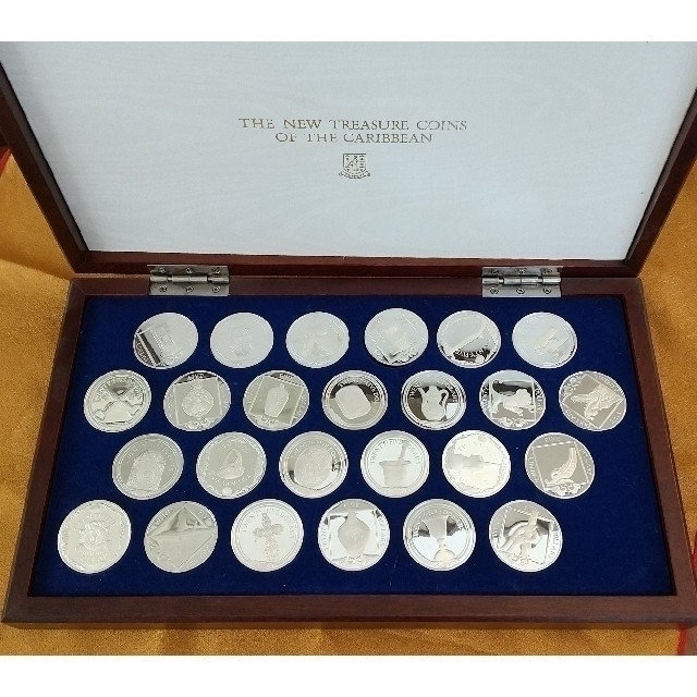 フランクリンミント カリブ海の秘宝シリーズ 25$銀貨 ２５枚セット