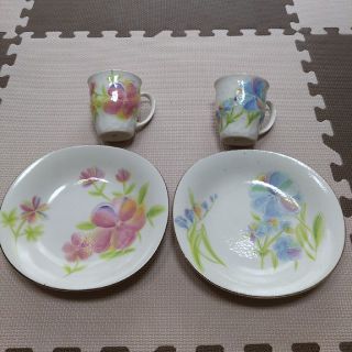 花彩々ペアモーニングセット(食器)