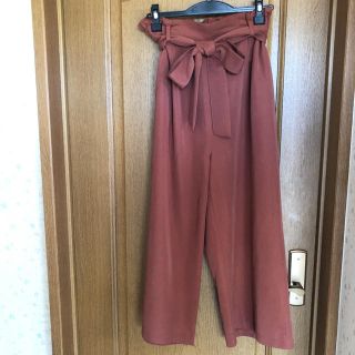 ウィゴー(WEGO)の【browny standard】リボンクロップドワイドパンツ(クロップドパンツ)