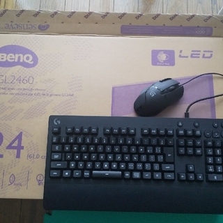 BENQ GL2460HM &keyboard,マウスセット(PC周辺機器)