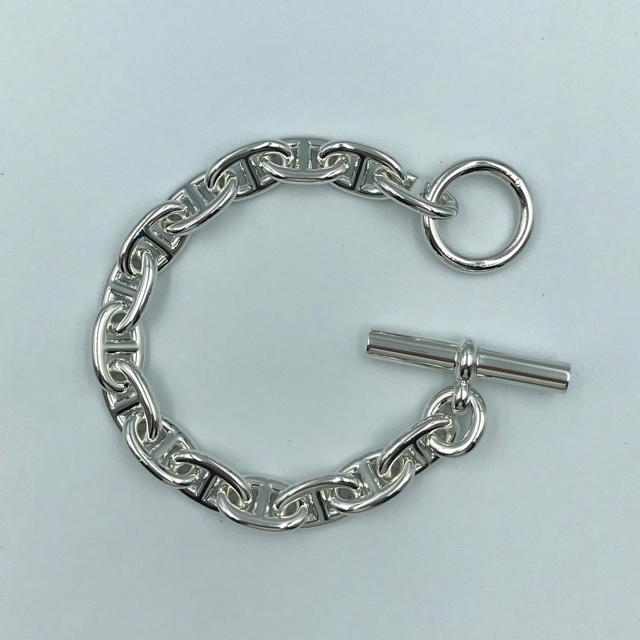 Hermes(エルメス)の【希少品】　エルメス シェーヌダンクル シルバーブレスレット MM15コマ レディースのアクセサリー(ブレスレット/バングル)の商品写真