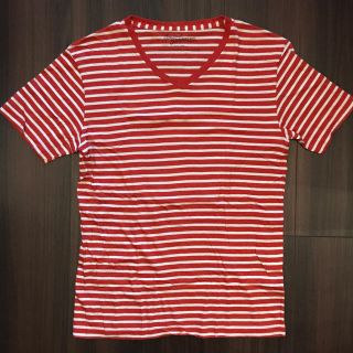 ジャーナルスタンダード(JOURNAL STANDARD)の【美品】ジャーナルスタンダード JS ボーダー Vネック Tシャツ S(Tシャツ/カットソー(半袖/袖なし))