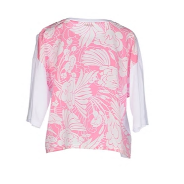 miumiu(ミュウミュウ)の【miu miu】Tシャツ　ロゴ　花柄　pink　blue レディースのトップス(Tシャツ(半袖/袖なし))の商品写真