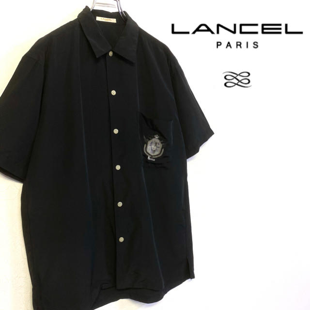 Lancel 美品 Lancel 刺繍ロゴ 古着 レトロシャツ メンズm ブラックの通販 By Kacy Sフォローで10 Off ランセルならラクマ