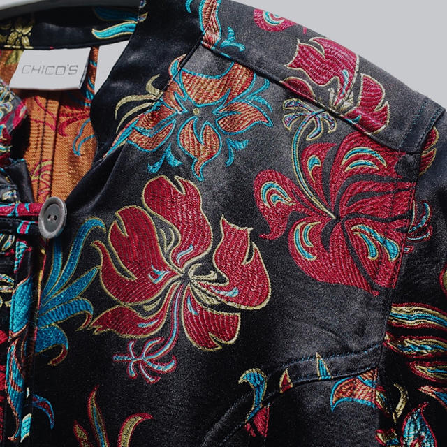 Ameri VINTAGE(アメリヴィンテージ)のVintage Floral jacquard jacket レディースのトップス(シャツ/ブラウス(長袖/七分))の商品写真