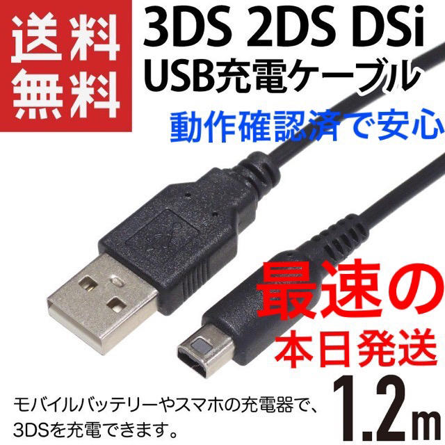 ニンテンドー3DS(ニンテンドー3DS)の任天堂 3DS本体用USB充電器ケーブル エンタメ/ホビーのゲームソフト/ゲーム機本体(その他)の商品写真