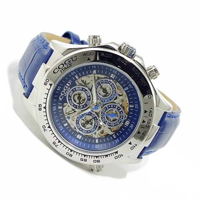 COGU - コグ COGU 自動巻き イタリア製腕時計　ブルー