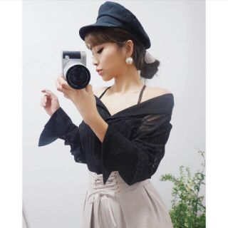 エイミーイストワール(eimy istoire)のエイミーイストワール　sheer vneck shirt　シアーVネックシャツ(シャツ/ブラウス(長袖/七分))