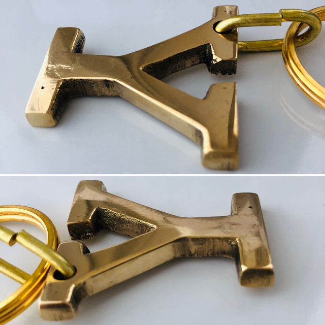 イニシャル キーホルダー　キーリング　Ｙ　ゴールド　真鍮　 ハンドメイドのアクセサリー(キーホルダー/ストラップ)の商品写真