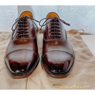 サントーニ(Santoni)の【新品】SANTONI ストレートチップ　パティーヌ　7.0 ダークブラウン(ドレス/ビジネス)