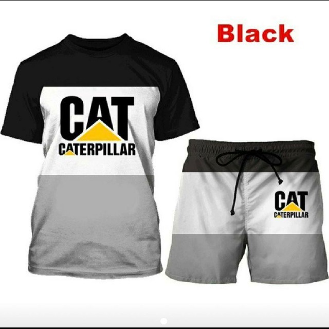 【1点限り！】CAT 　Tシャツ　ハーフパンツ  上下セット　グレー　ブラック 1