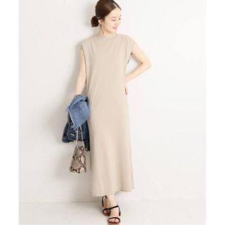 イエナ(IENA)のIENA 19SS コットンストレッチ マキシワンピース ベージュ イエナ(ロングワンピース/マキシワンピース)